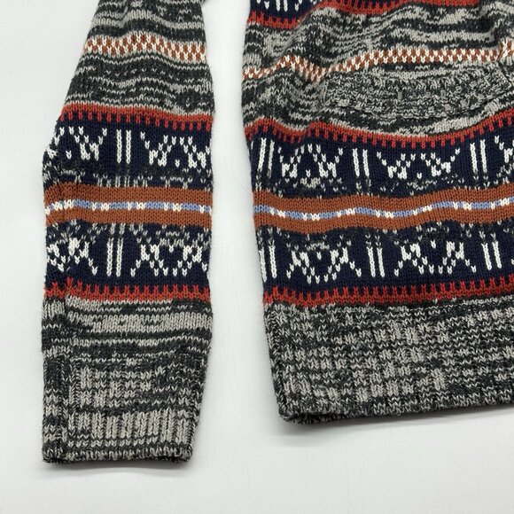 Hawkings McGill Men's Size Small Blue Patterned Stripe Button Cardigan Sweater - Picture 3 of 10